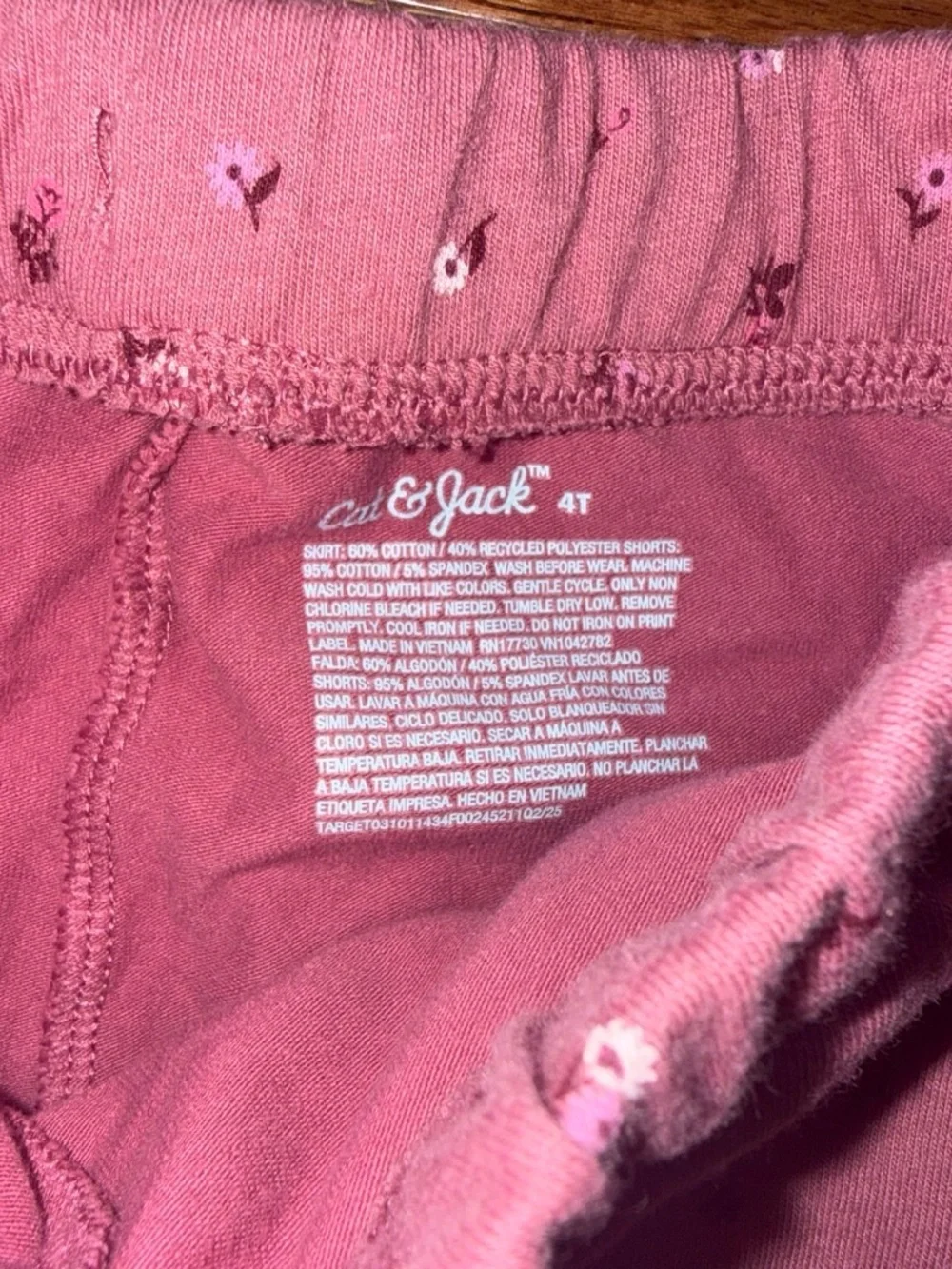 Cat & Jack Pink and Light Pink Floral Girls' Skirts - 2 Pack